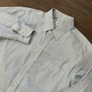 Brooks Brothers Regent Button Down Shirt Sz 16-2/3‎ Blue White Striped Business